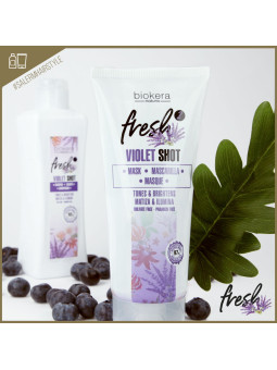 Salerm biokera violet shot pack shampoo and mask