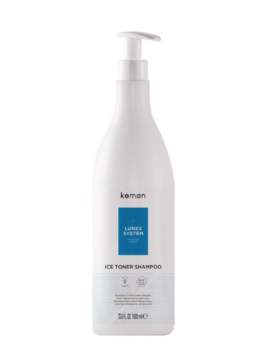 Kemon lunex system anti yellow ice toner shampoo 1000 ml
